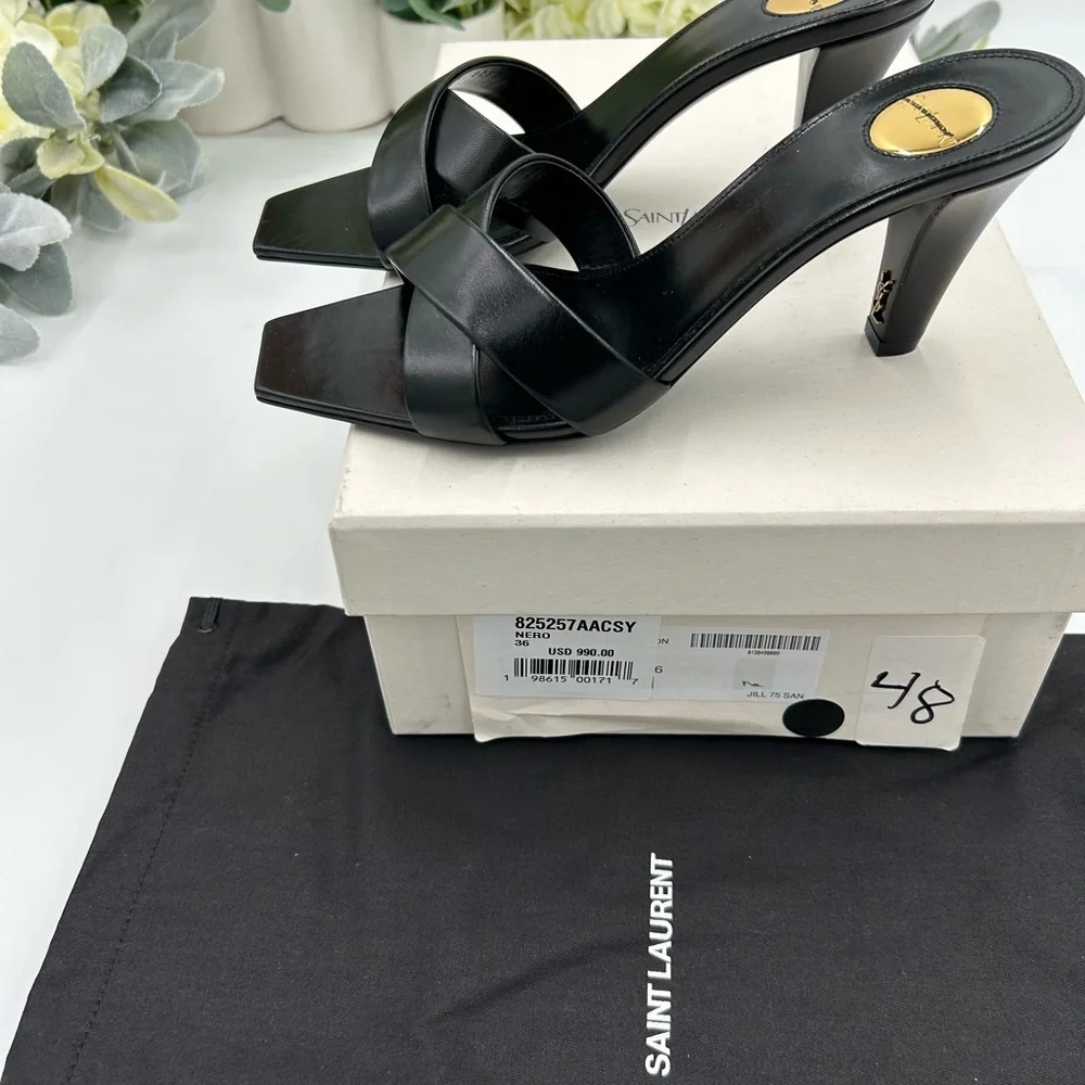 Women's Saint Laurent, Jill 75 leather mules size 36 made in Italy - Picture 4 of 12